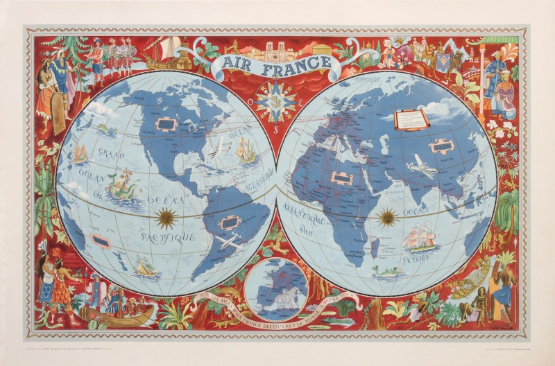 En vente :  AIR FRANCE PLANISPHERE SUR LES AILES D AIR FRANCE DECOUVREZ LE MONDE A VOTRE TOUR