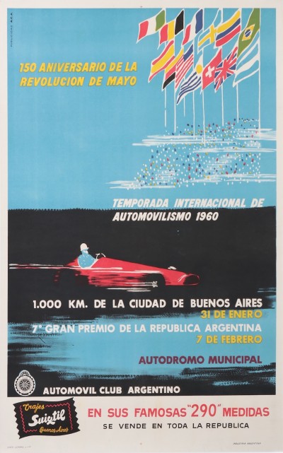 En vente :  150 ANIVERSARIO DE LA REVOLUCION DE MAYO-TEMPORADA INTERNACIONAL DE AUTOMOVILISMO 1960