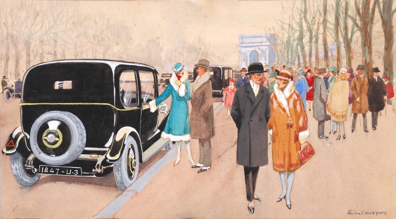 En vente :  GOUACHE BERLINE SUR MONTE BERGOUGNAN UNICOR