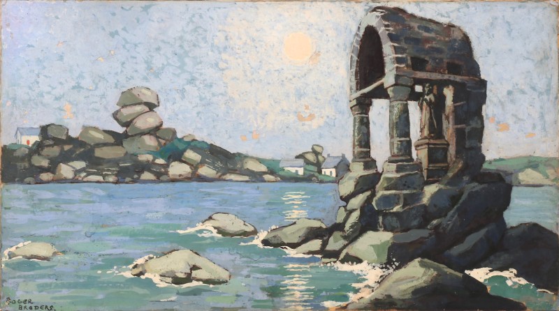 En vente :  GOUACHE L'ORATOIRE DE SAINT GUIREC BRETAGNE
