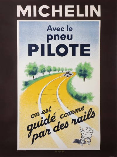 En vente :  MICHELIN BIBENDUM // AVEC LE PNEU PILOTE ON EST GUIDE COMME PAR DES RAILS