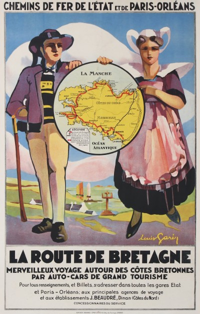 En vente :  CHEMINS DE FER DE L'ÉTAT ET DE PARIS-ORLÉANS - LA ROUTE DE BRETAGNE