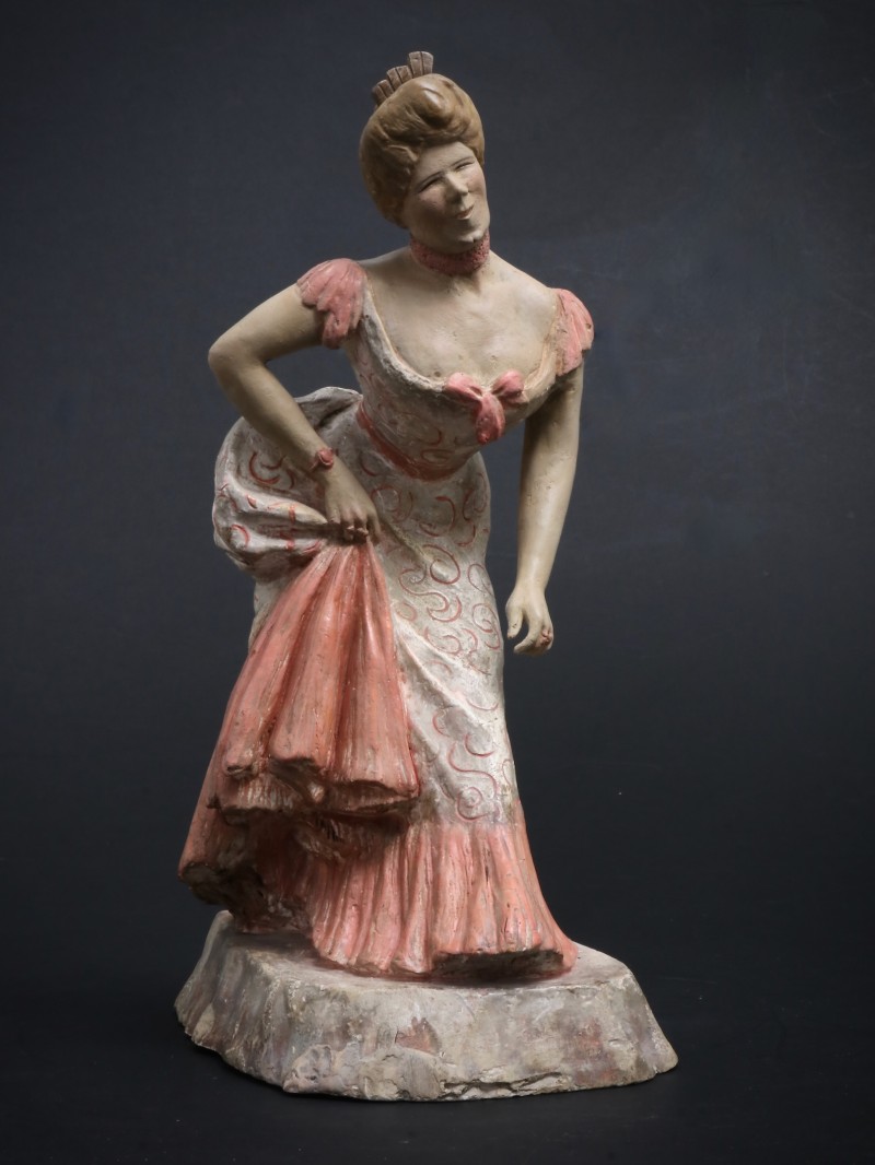 En vente :  JEANNE GRANIER PLATRE POLYCRHOME DE  MUSIC HALL  SIGNE SUR LA BASE LEONETTO CAPPIELLO