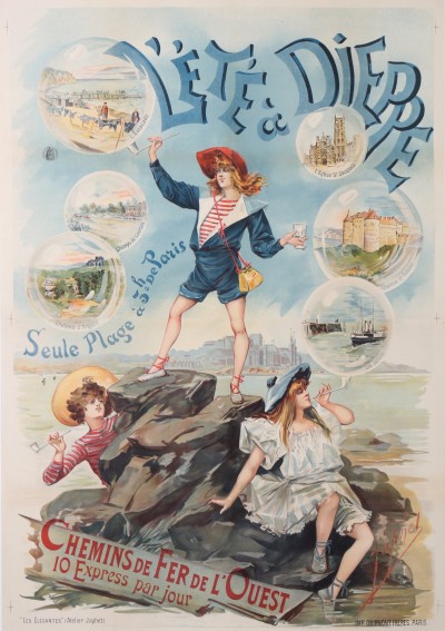 En vente :  L'ETE A DIEPPE - SEULE PLAGE A 3H DE PARIS - CHEMINS DE FER DE L'OUEST 10 EXPRESS PAR JOUR