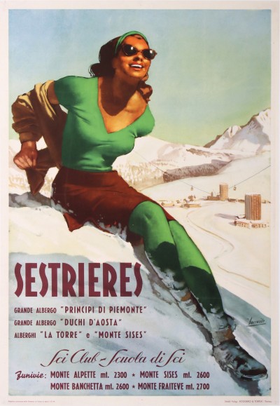 En vente :  SESTRIERES SKI CLUB ECOLE DE SKI MONTE BANCHETTA mt. 2600 * MONTE FRAITEVE mt. 2700