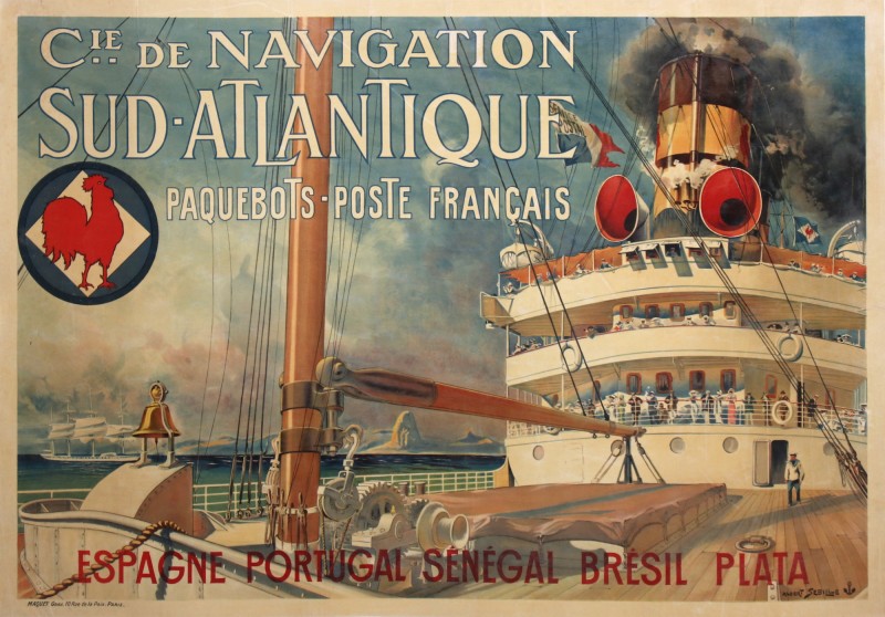 En vente :  Cie de NAVIGATION SUD ATLANTIQUE PAQUEBOTS POSTE FRANCAIS
