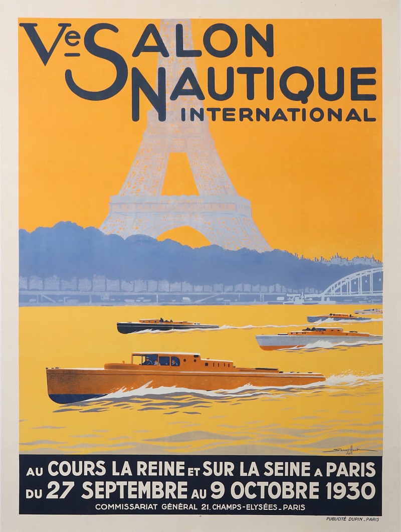 En vente :  Ve SALON NAUTIQUE PARIS. TOUR EIFFEL CANOT AUTOMOBILES Au Cours de la Reine et sur la Seine Paris