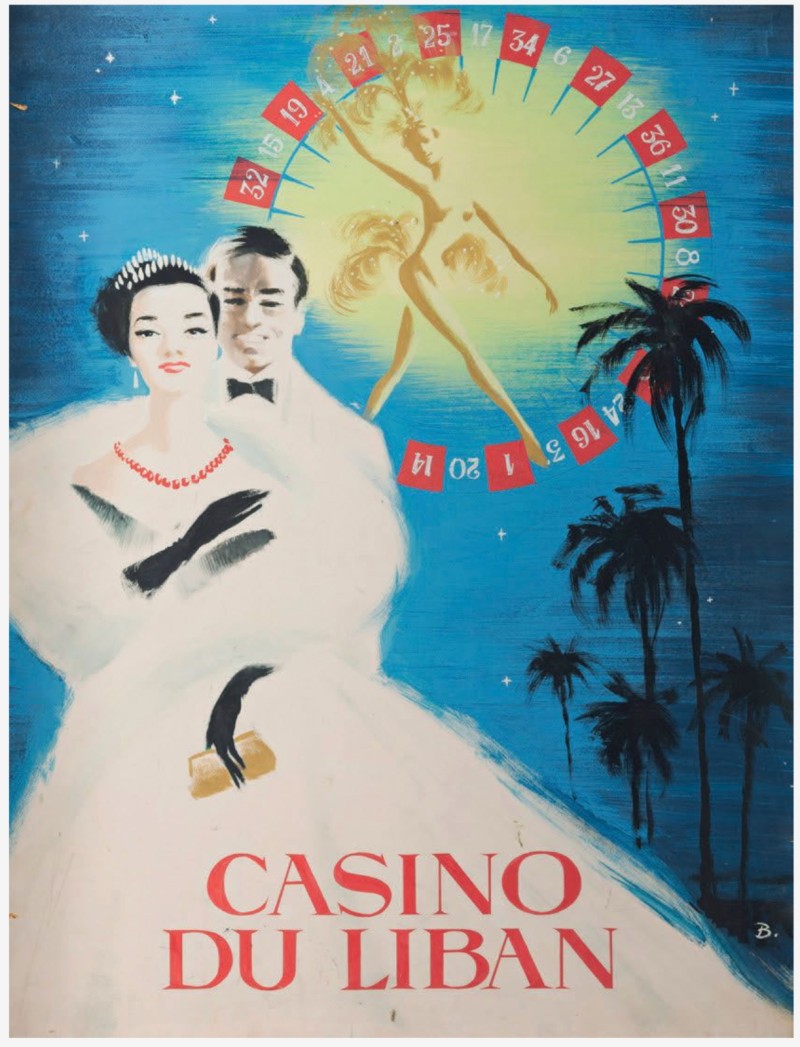 En vente :  CASINO DU LIBAN BEYROUTH  PROJET ORIGINAL DE L'AFFICHE