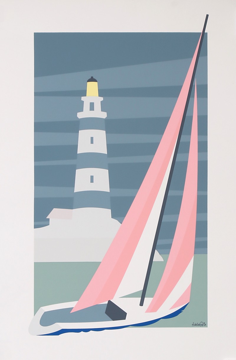 En vente :  THE LIGHTHOUSE IN THE MIST - Signée dans la masse