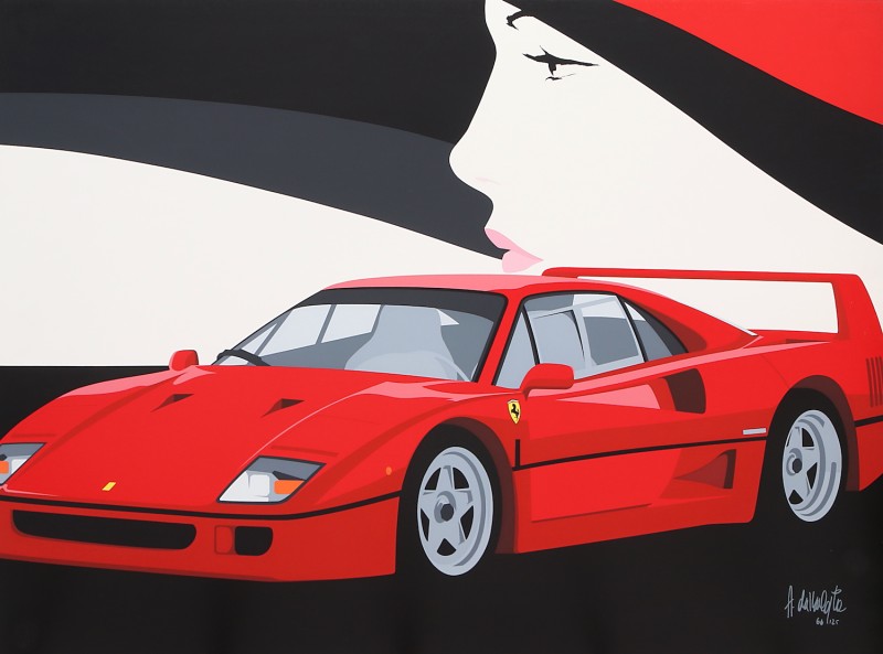 En vente :  SIGNORA CON UNA FERRARI F40 - SIGNÉE À LA MAIN / NUMÉROTÉE