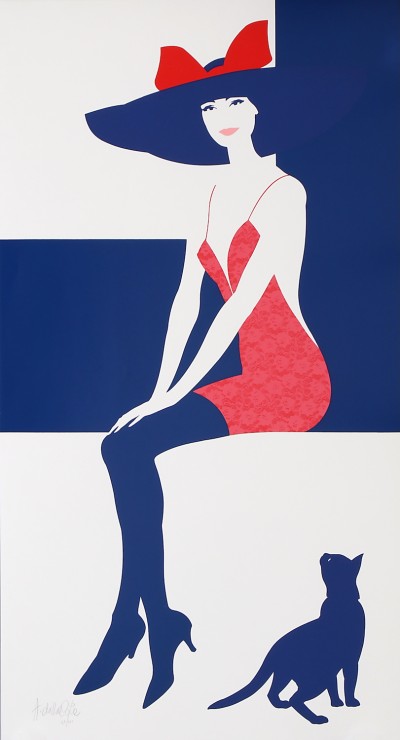 En vente :  LA DONNA CON IL GATTO BLU
