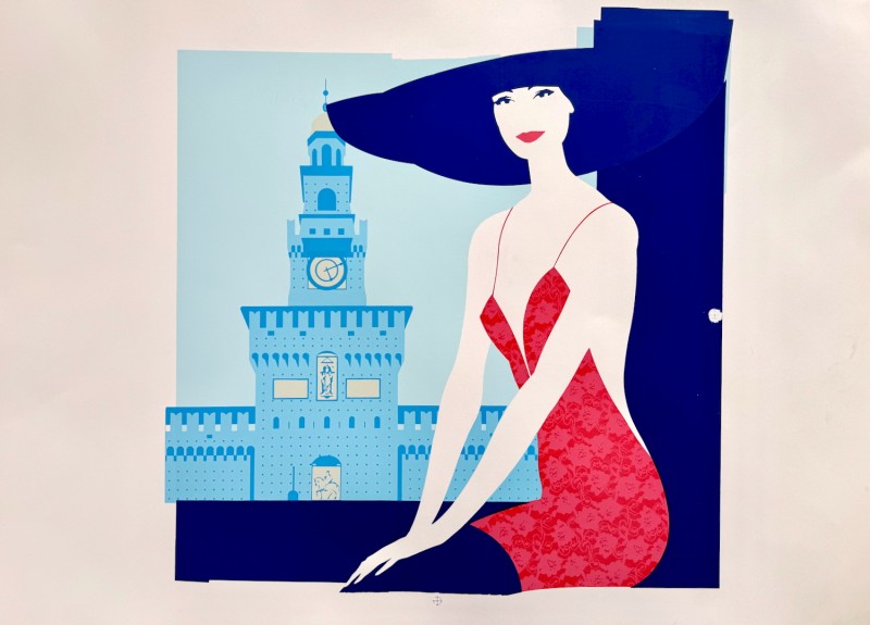 En vente :  SIGNORA DAVANTI AL CASTELLO SFORZESCO DI MILANO