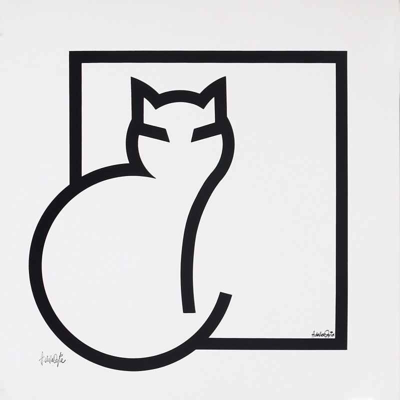 En vente :  GATTO BLANCO  CARRÉ NOIR