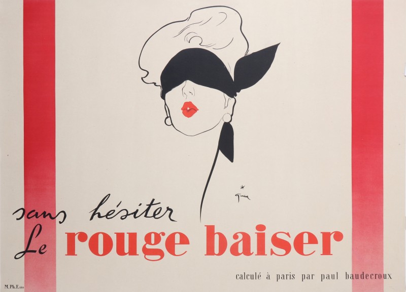 En vente :  LE ROUGE BAISER SANS HESITER  CALCULÉ À PARIS PAR PAUL BAUDECROUX