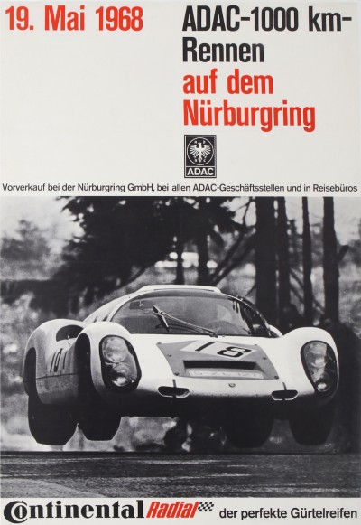 En vente :  PORSCHE 1968 ADAC 1000km Rennen auf dem Nurburgring
