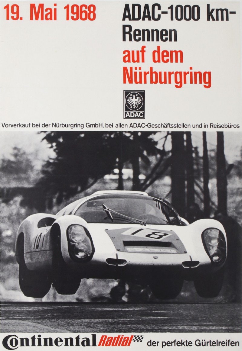 En vente :  PORSCHE 1968 ADAC 1000km Rennen auf dem Nurburgring