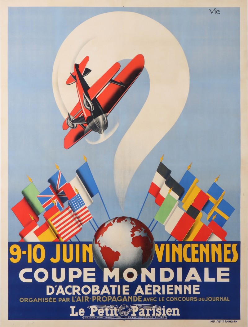 En vente :  COUPE MONDIALE D ACROBATIE AERIENNE  9-10 JUIN 1934 VINCENNES
