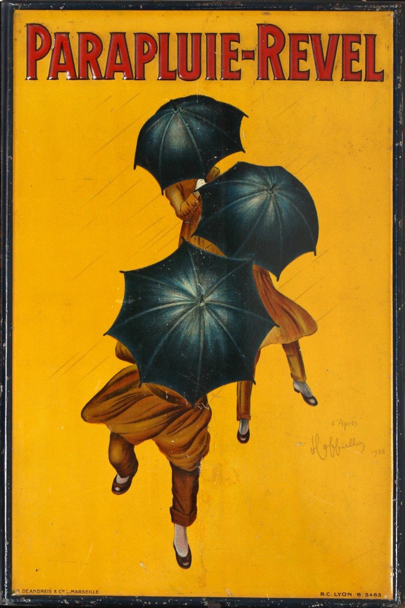 En vente :  PARAPLUIE REVEL  PLAQUE  PUBLICITAIRE LITHOGRAPHIE