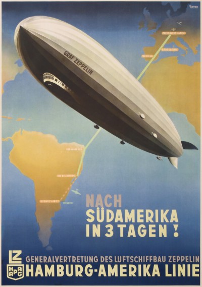 En vente :  GRAF ZEPPELIN HAMBURG AMERIKA LINIE  NACH SUDAMERIKA IN 3 TAGEN