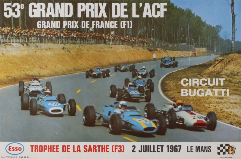 En vente :  53eme GRAND PRIX DE FRANCE F3 1967 LE MANS CIRCUIT BUGATTI