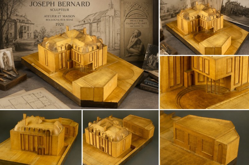 En vente :  HISTORIQUE PROJET EN BOIS DE 1921 ATELIER ET MAISON DE JOSEPH BERNARD