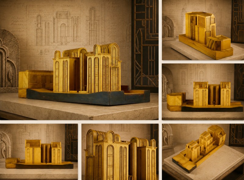 En vente :  ATELIER ET MAISON DE JOSEPH BERNARD SCULPTEUR - PROJET EN BOIS DE 1921