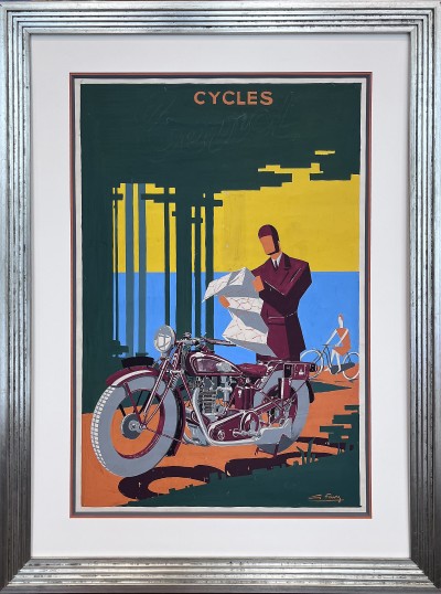 En vente :  MAQUETTE PREPARATOIRE GOUACHE DE G.FAVRE CYCLES TERROT