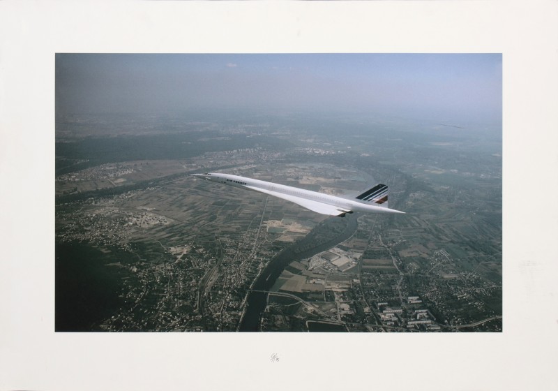 En vente :  LE CONCORDE 1976 GRAND TIRAGE SUR PAPIER CANSON, SIGNÉ ET DATÉ EN BAS AU CENTRE 75 QUELQUES TACHES