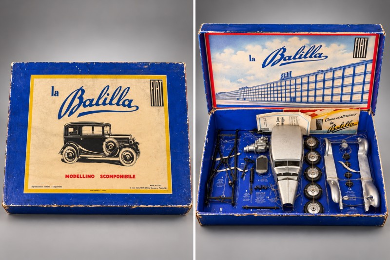 En vente :  FIAT 508 BALILLA  MODÈLE O.M.A.S. DÉMONTABLE À L'ÉCHELLE 1/10 – COFFRET ORIGINAL AVEC DOCUMENTATION D'ÉPOQUE.