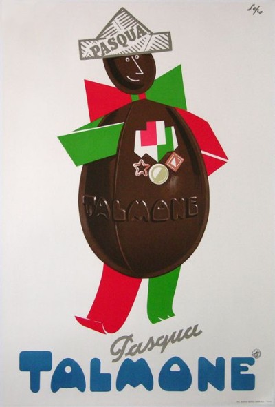 En vente :  AFICHE ANCIENNE PASQUA TALMONE CHOCOLAT