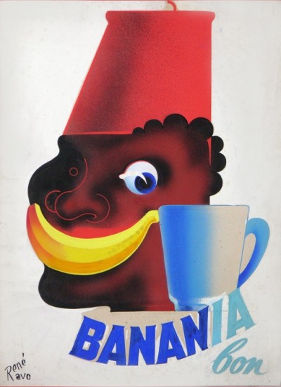 En vente :  BANANIA C EST BON  GOUACHE PROJET ORIGINAL DE L AFFICHE