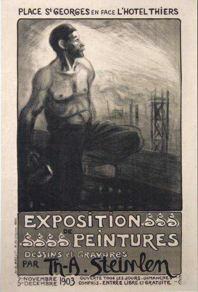 En vente :  STEINLEN EXPOSITION DE PEINTURES DESSINS ET GRAVURES - AFFICHE ANCIENNE