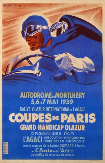 En vente :  COUPE DE PARIS 1939 MONTLHÉRY OLAZUR JOURNAL L'AUTO L'AGACI L'AÉRO BUGATTI
