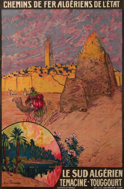 En vente :  CHEMIN DE FER ALGERIEN TEMACINE TOUGGOURT SUD ALGERIEN AFFICHE ANCIENNE
