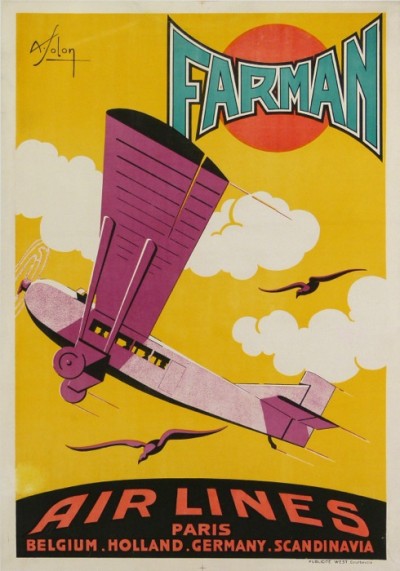 En vente :  FARMAN AIRLINES  PARIS BELGIUM HOLLAND GERMANY SCANDINAVIA