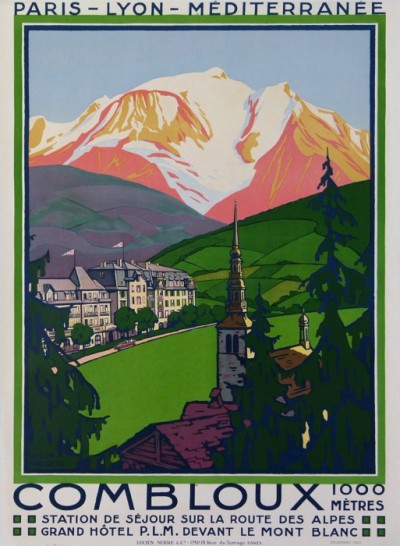 En vente :  COMBLOUX TRAINS PLM GRAND HOTEL ROUTE DEAS ALPES MONT BLANC