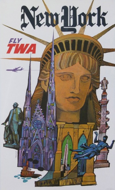 En vente :  VENDUE !!! -----DAVID KLEIN FLY TWA NEW YORK