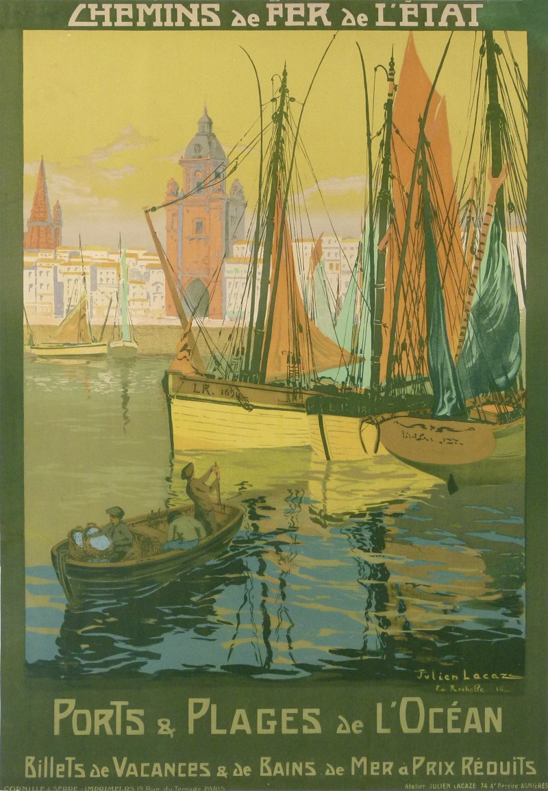 En vente :  PORTS ET PLAGES DE L'OCEAN LA ROCHELLE CHEMIN DE FER DE L'ETAT