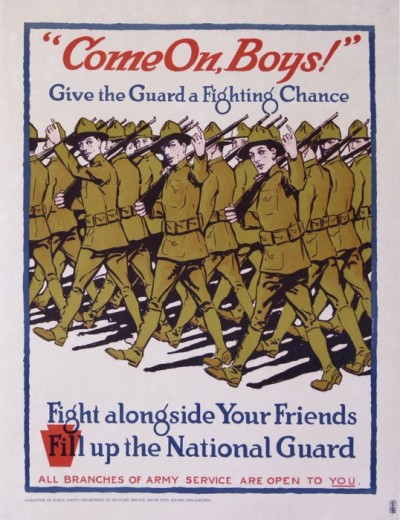 En vente :  COME ON BOYS FILL UP  NATIONAL GUARD-GIVE THE GUARD A FIGHTING CHANCE