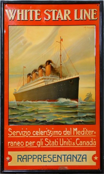 En vente :  WHITE STAR LINE OLYMPIC SERVIZIO CELERISSIMO DEL MEDITERRANEO PER GLI ST