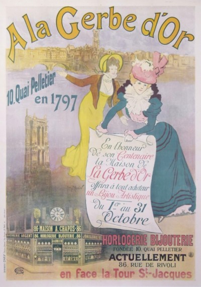 En vente :  A LA GERBE D'OR  HORLOGERIE BIJOUTERIE-10 QUAI PELLETIER FACE TOUR ST JACQUES