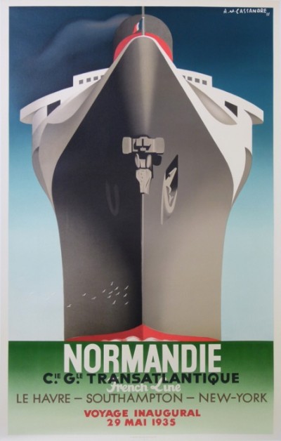En vente :  NORMANDIE VOYAGE INAUGURAL 29 MAI 1935- GRANDE TAILLE
