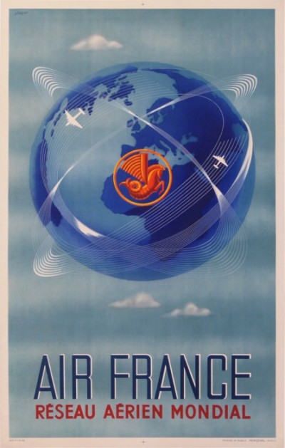 En vente :  AIR FRANCE 1948 RESEAU AERIEN MONDIAL