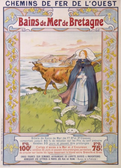 En vente :  A WILSER 1898 BAINS DE MER DE BRETAGNE  CHEMIN DE FER DE L'OUEST