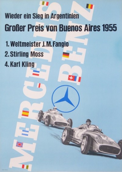 En vente :  MERCEDES BENZ GROSSER PREIS VON BUENOS AIRES 1955  I WELTMEISTER JM FANGIO