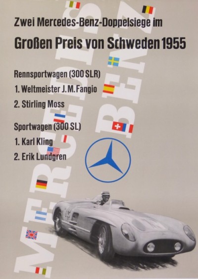 En vente :  MERCEDES BENZ 300SLR GROSSEN PREIS VON SCHWEDEN 1955 WELTMEISTER MANUEL FANGIO