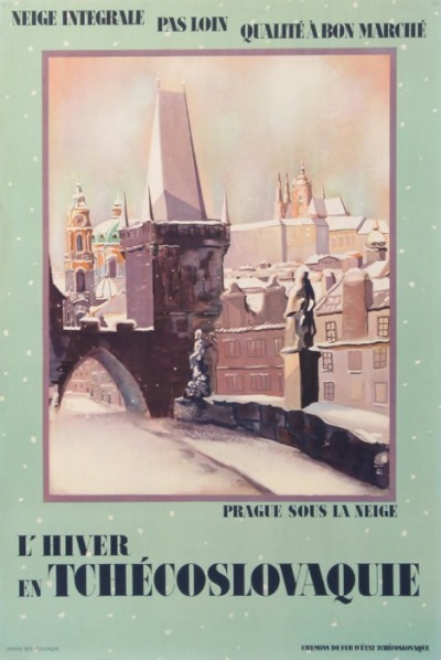 En vente :  CHEMIN DE FER D ETAT TCHECOLOVAQUE  PRAGUE SOUS LA NEIGE