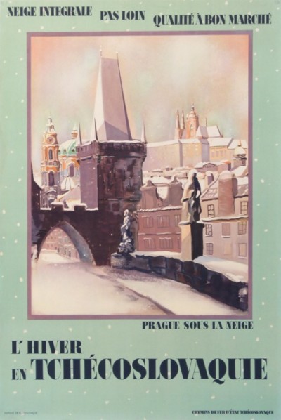 En vente :  CHEMIN DE FER D ETAT TCHECOSLOVAQUE  PRAGUE SOUS LA NEIGE