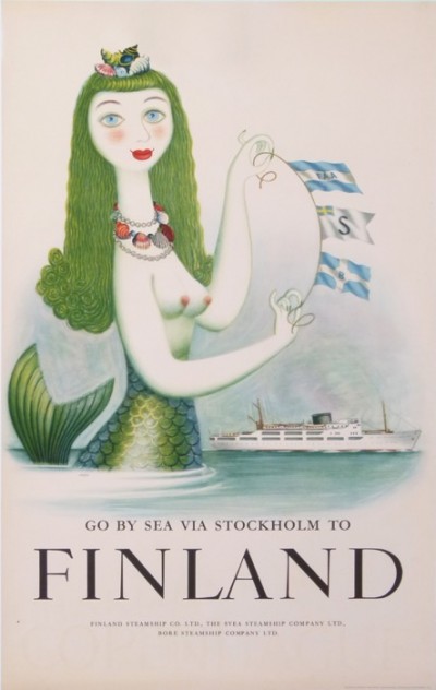 En vente :  FINLAND STEAMSHIP Co GO BY SEA VIA STOCKHOLM TO FINLAND