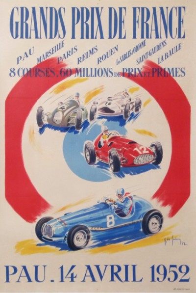 En vente :  GRANDS PRIX DE FRANCE PAU 14 AVRIL 1952 TALBOT MASERATI  MERCEDES